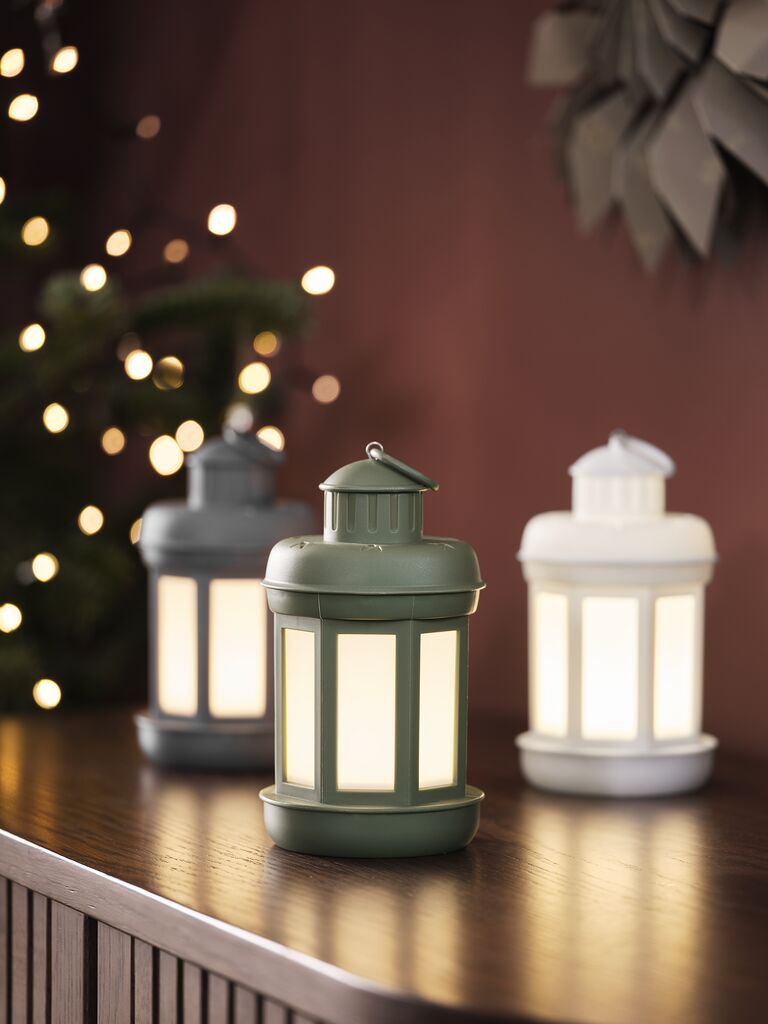 Đèn lồng | YDUN | nhựa | xám/xanh oliu/trắng | Ø9xC15cm