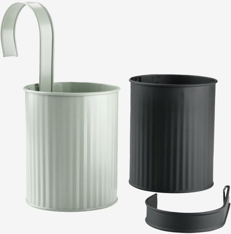 Chậu cây | BRIS | thép | đen/xanh lá | Ø12xC14cm