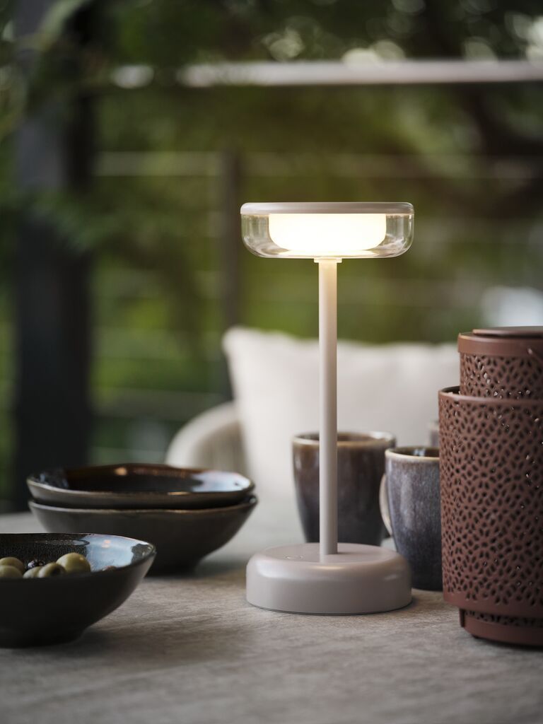 Đèn bàn | HUMLEBI | nhựa ABS/thép | vàng cát | Ø11xC25cm