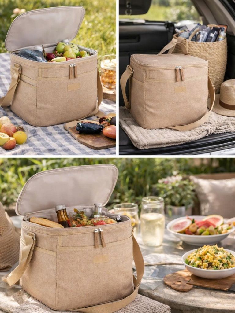 Giỏ giữ nhiệt picnic | MYRA | polyester | màu tự nhiên | R25xD34xC26cm | 19L