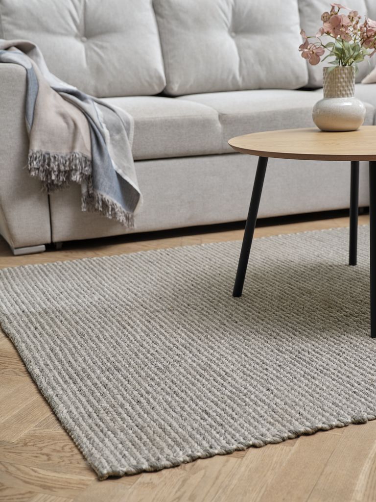 Thảm phòng khách | LUCERNE | polyester/len | xám | R140xD200cm