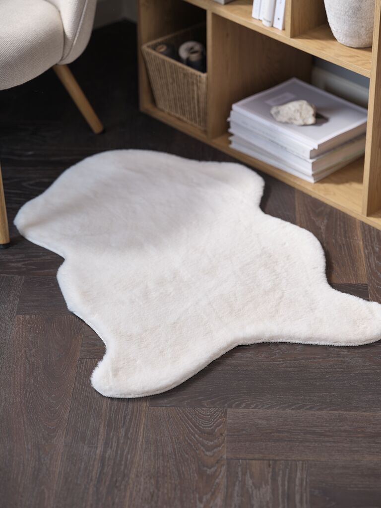 Thảm lông | OXEL | polyester | trắng | R60xD90cm