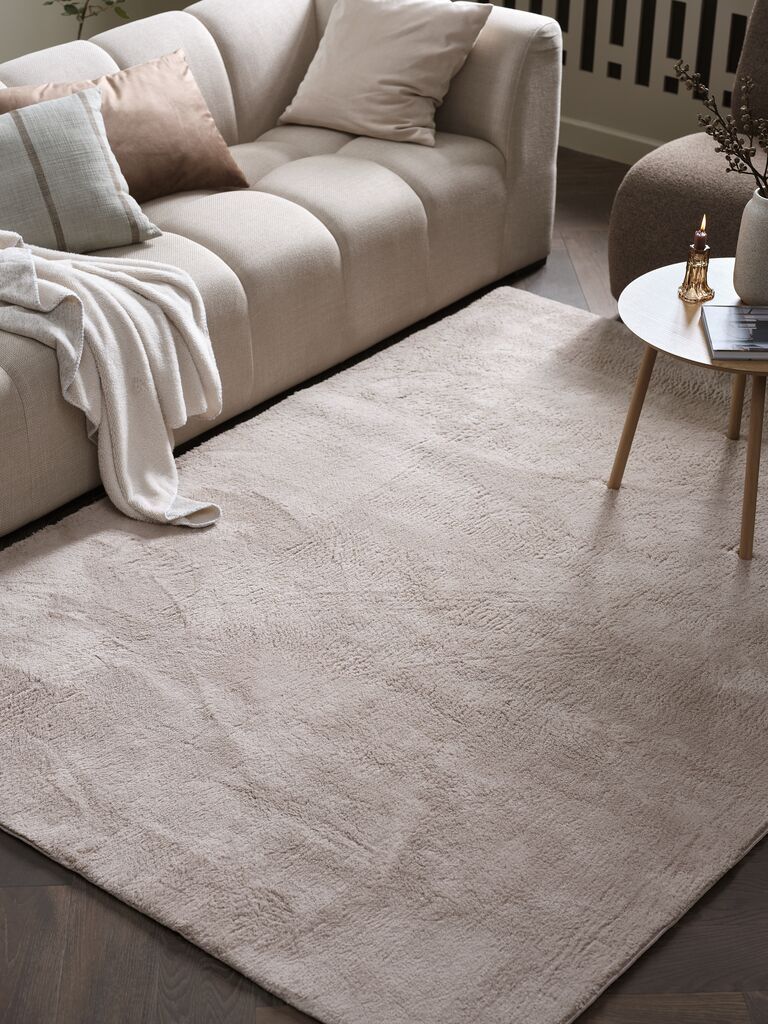 Thảm phòng khách | EDELGRAN | polyester | màu cát | R140xD200cm