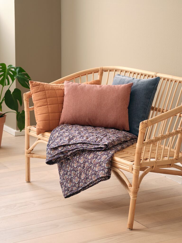 Gối trang trí | HORNFIOL | polyester | xanh | R45xD45cm