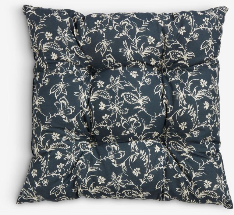 Đệm ngồi Selje polyester cotton xanh đậm R40xD40x C8cm
