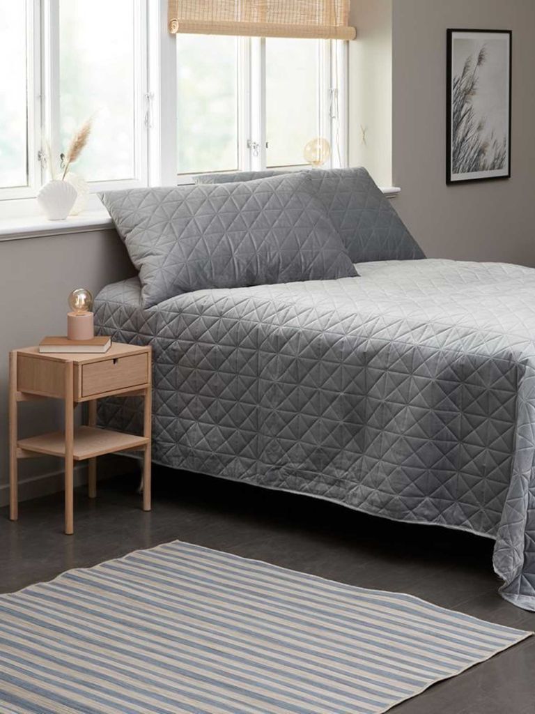 Gối tựa lưng | ENGBLOMME | polyester | xám | R60xD90cm