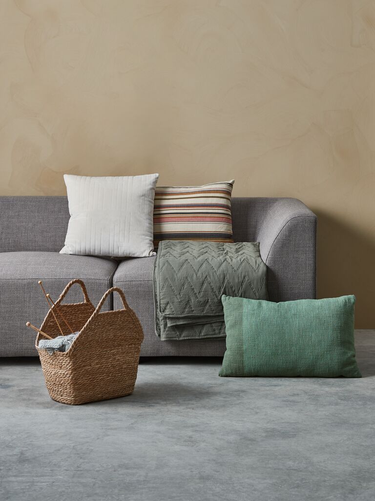 Gối trang trí | SKOGSIV | cotton | xanh lá | R40xD60cm