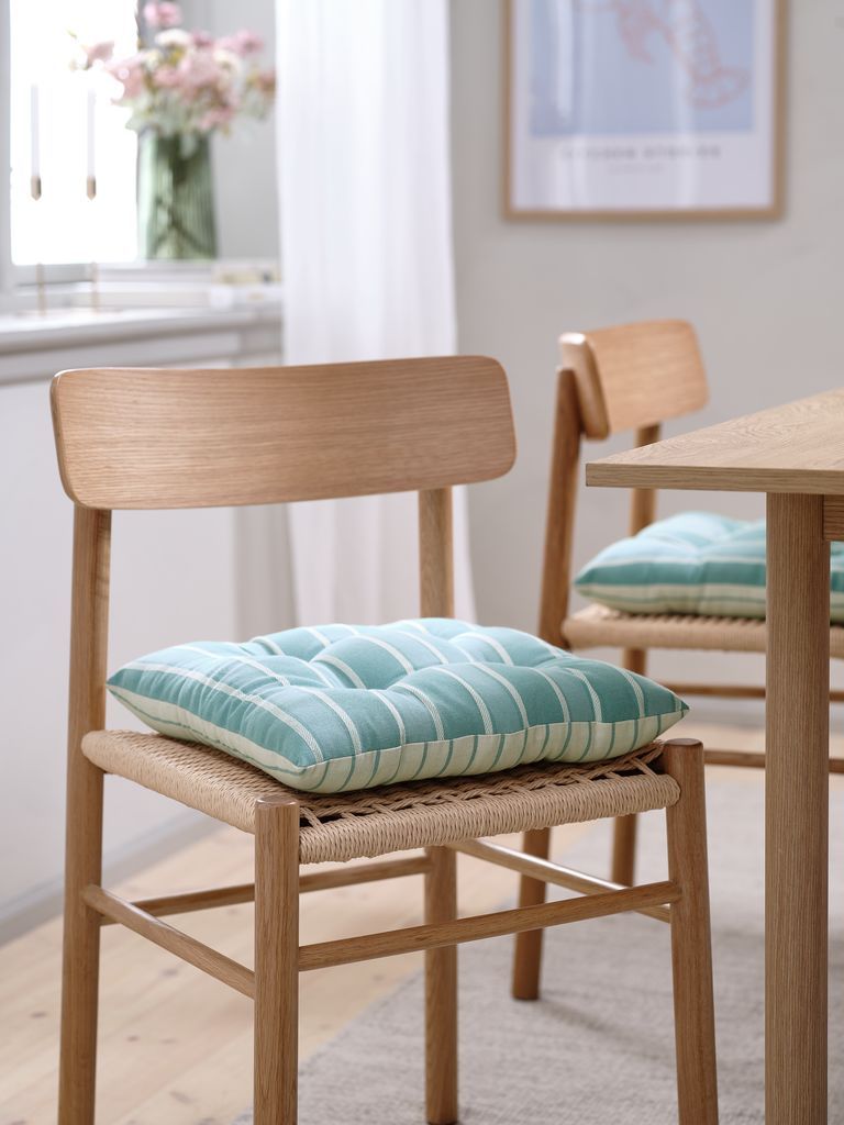 Đệm ngồi | MISTEL | cotton | xanh | R40xD40xC7cm