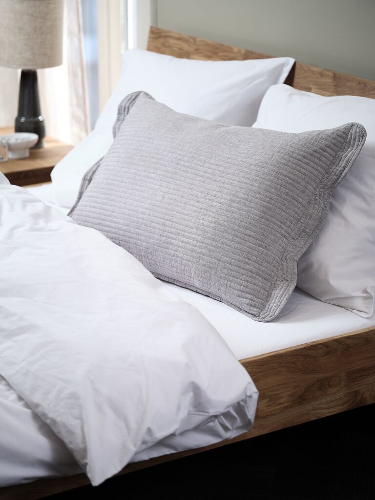 Gối tựa lưng | FAGERKLOKKE | polyester | xám | R50xD70cm
