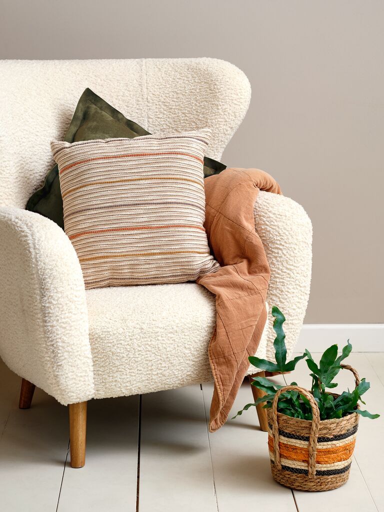 Gối trang tr&iacute; | MARSFIOL | cotton/polyester | họa tiết kẻ sọc | R45xD45cm
