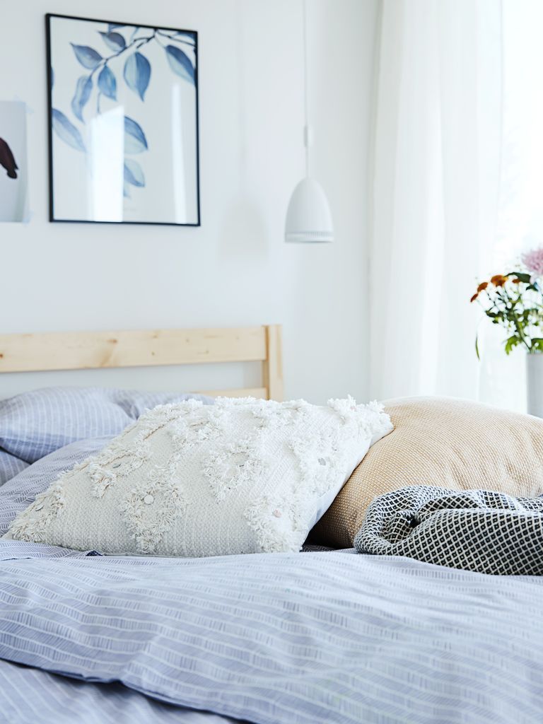 Bộ vỏ chăn gối đôi kèm ga cotton | KAJSA | tím nhạt | R200xD220cm/R240xD260cm/R50xD70cm