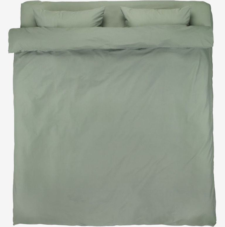 Bộ vỏ chăn gối đôi kèm ga cotton Ellen xanh lá