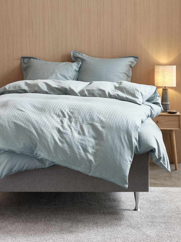 Bộ vỏ chăn gối đôi cotton sateen | INGEBORG | xanh lá | R200xD220cm/R50xD70cm