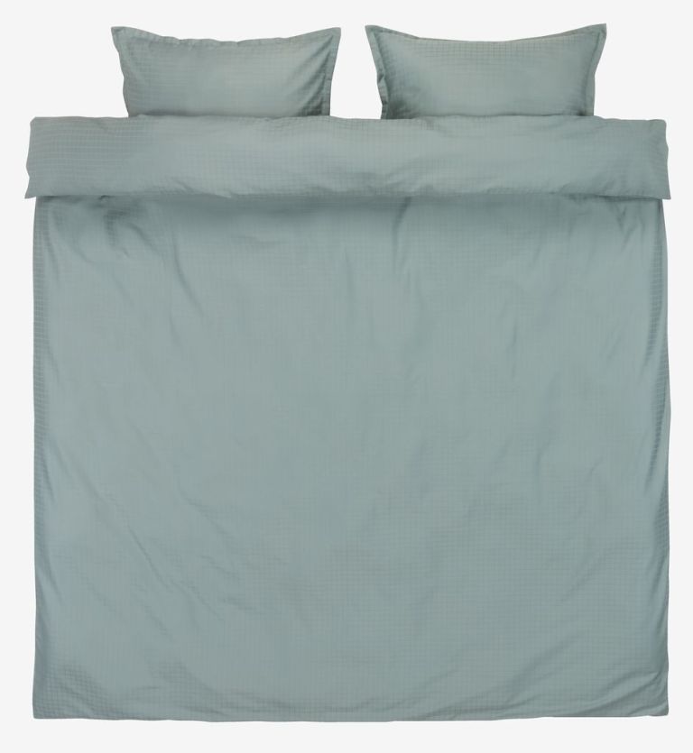 Bộ vỏ chăn gối đôi Cotton Sateen Ingeborg Xanh Lá