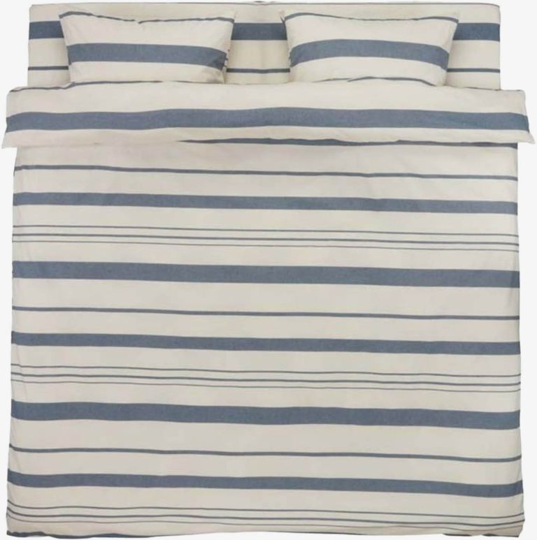 Bộ vỏ chăn gối đôi kèm ga cotton Silje xanh navy