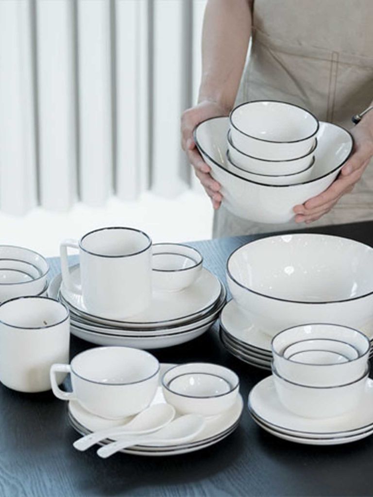 Chén nước chấm | nID | sứ | trắng bóng viền đen | Ø9xC4cm