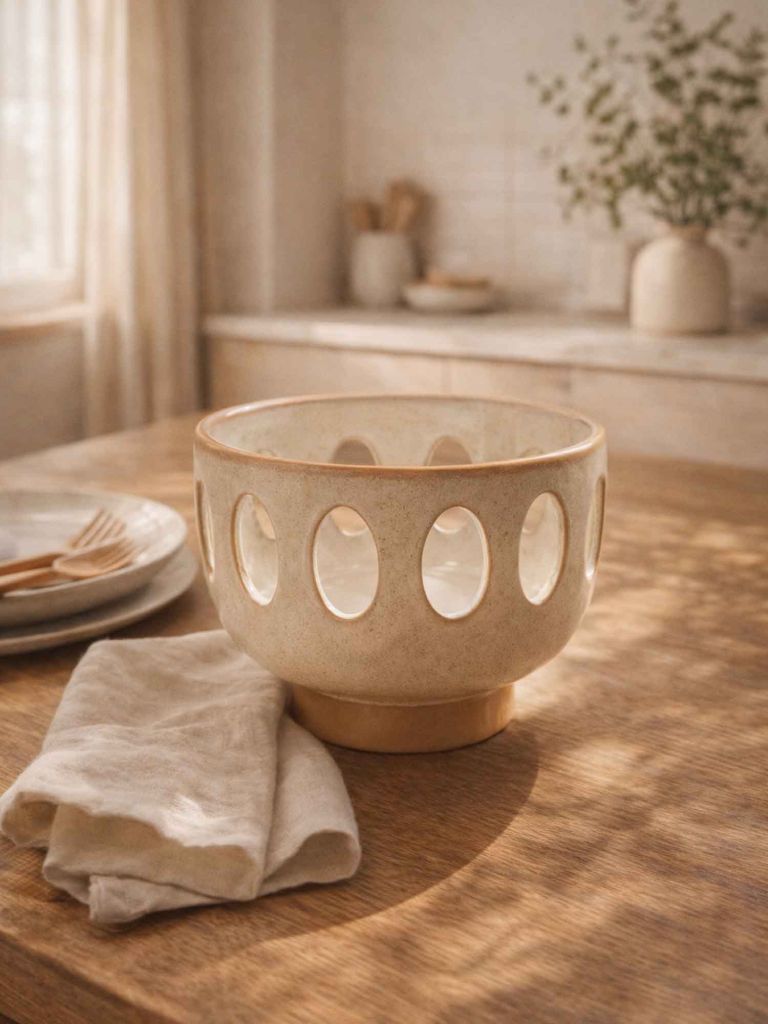 Tô trang trí | ESKIL | gốm | be | Ø20xC16cm