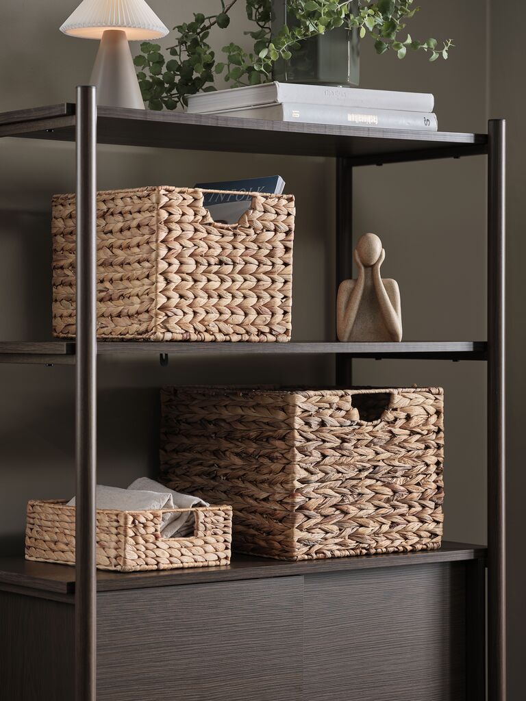 Giỏ đa năng | BJORN | kim loại/lục bình | màu tự nhiên | R25xD30xC22cm