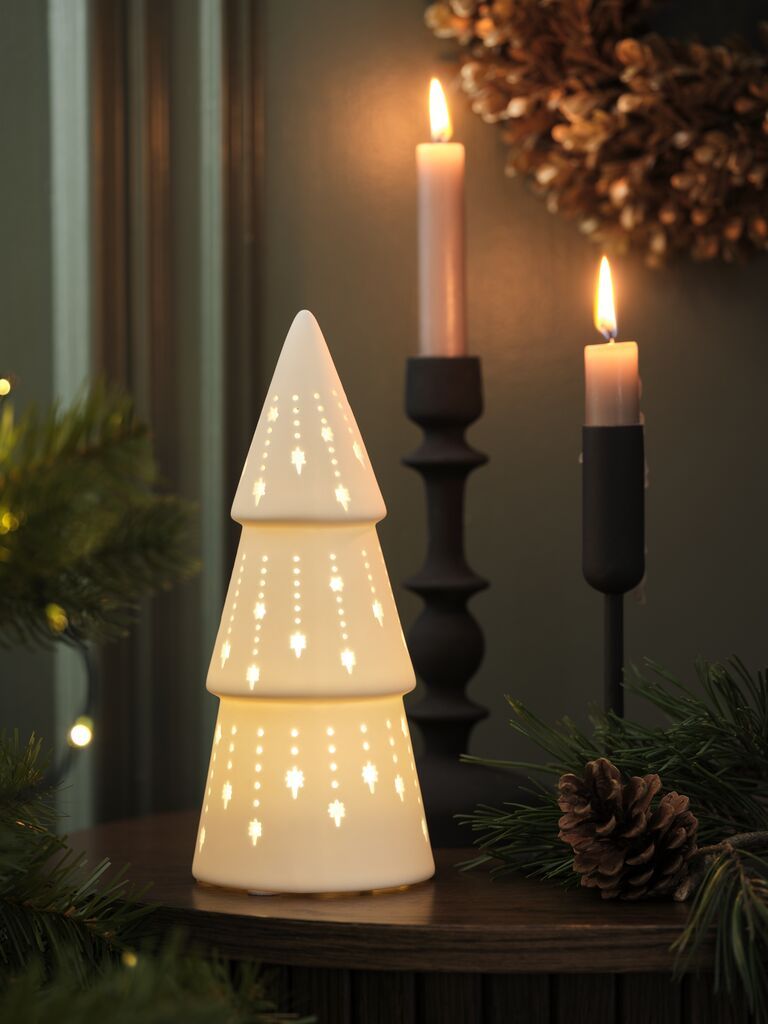 Cây thông Noel | GULDFLAGER | sứ | trắng | C23cm | LED