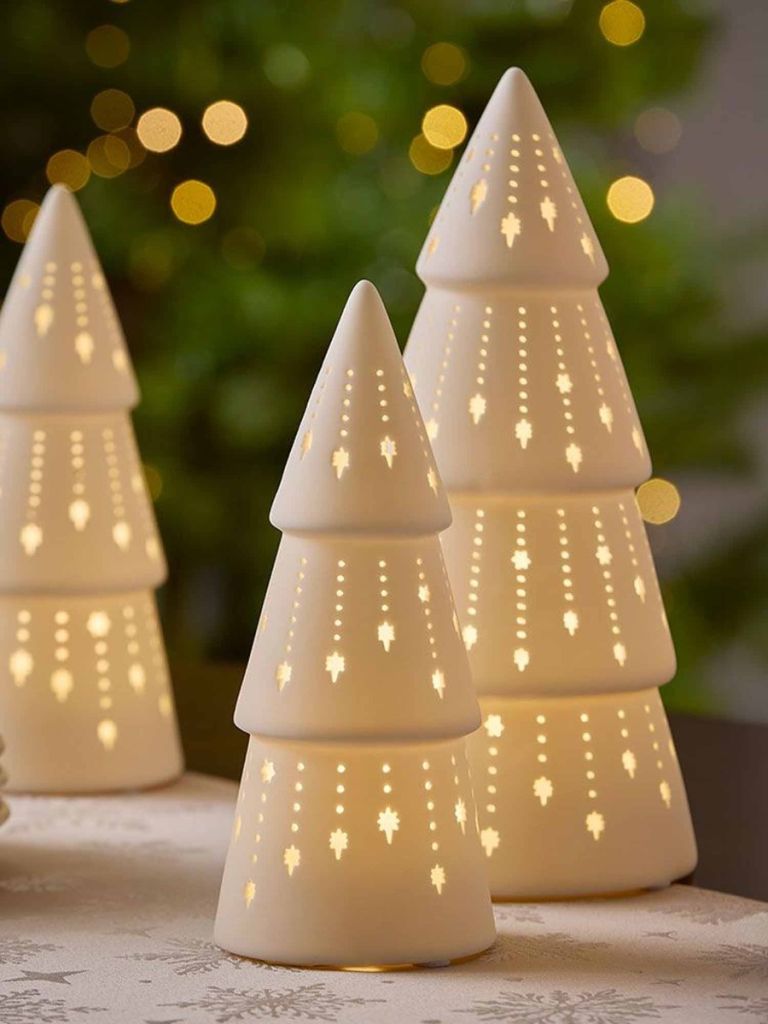Cây thông Noel | GULDFLAGER | sứ | trắng | C29cm | LED