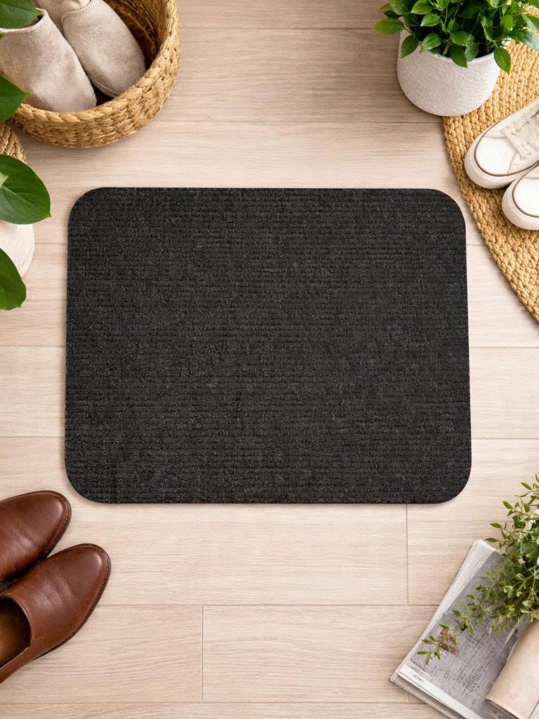 Thảm trải cửa | HAGTRON | polyester | xám đậm | R60xD80cm