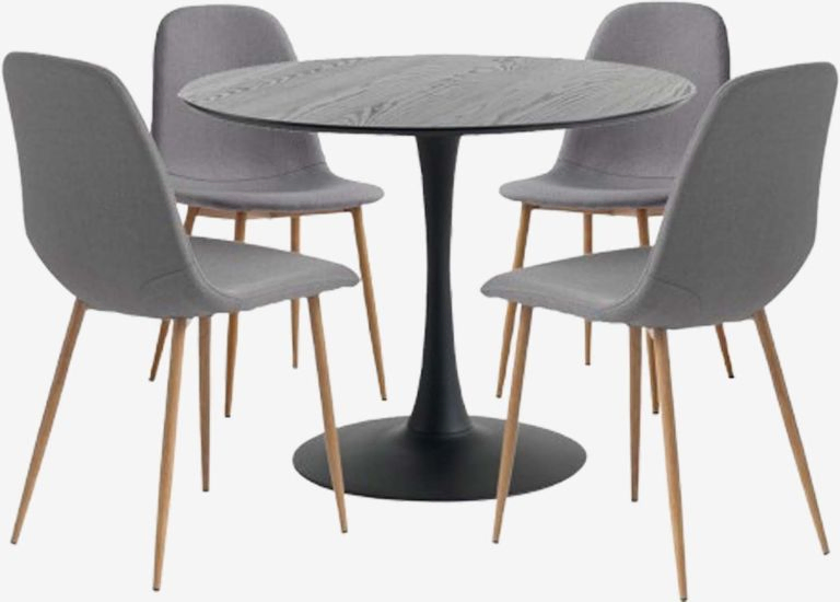 Bộ bàn ăn Ringsted đen - Jonstrup xám sôi
