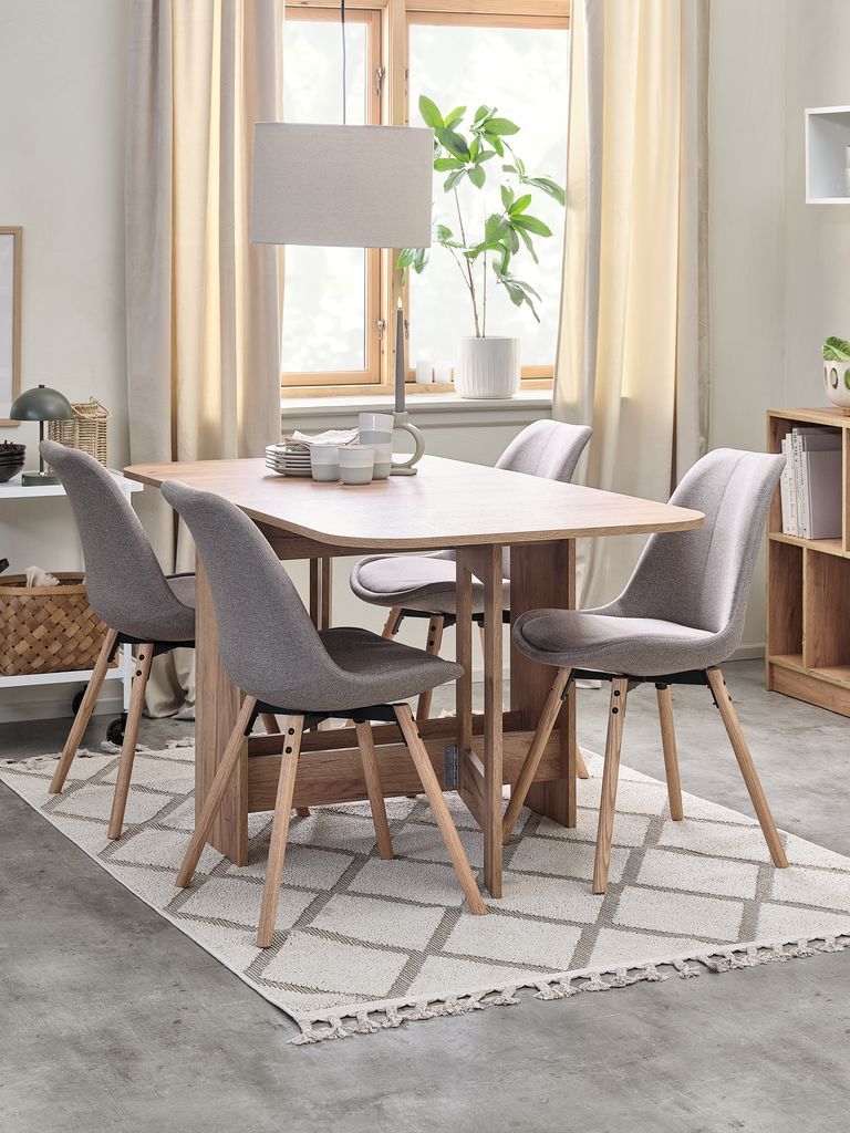 Bộ bàn ăn ALLING D100/163 sồi + KASTRUP vàng cát