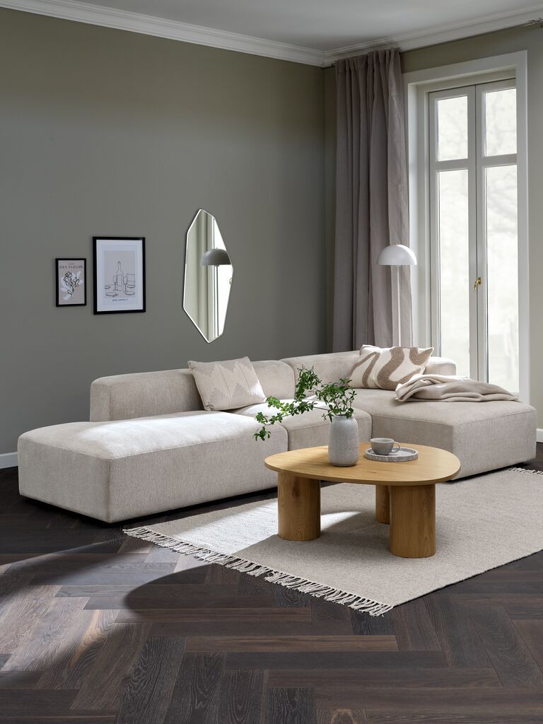 Sofa mở góc 3 chỗ | SKEJBY |vải polyester | vàng cát | R285xS155xC64cm