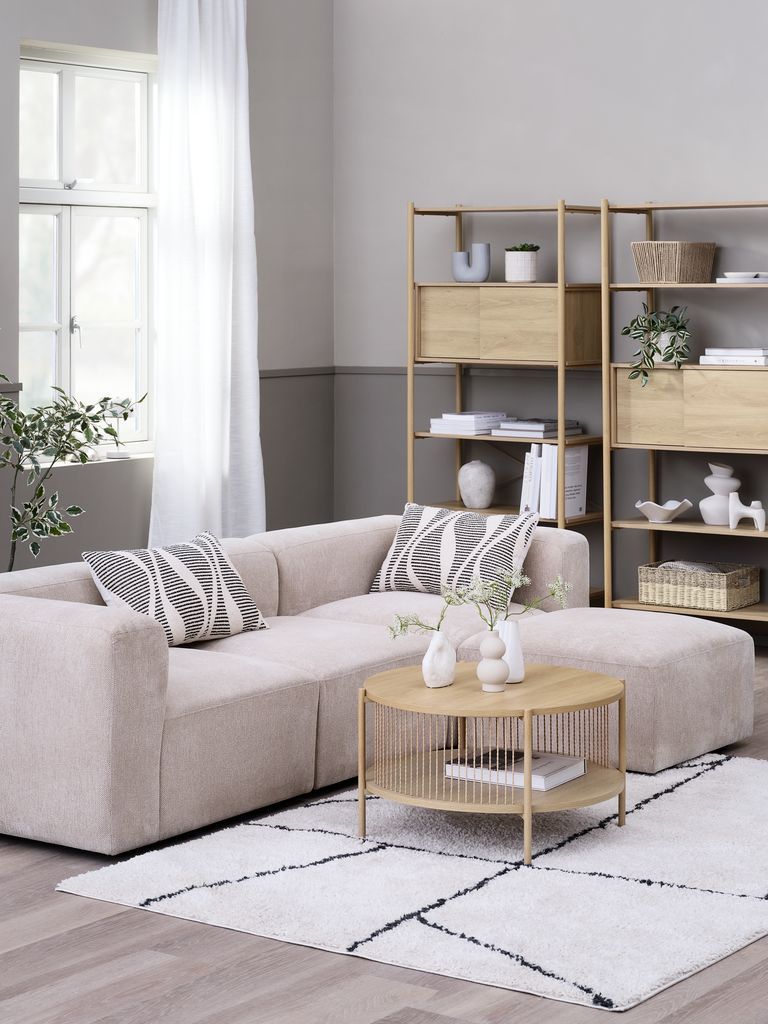 Sofa góc phải | SKEJBY |vải polyester | vàng cát | R254xS155xC64cm