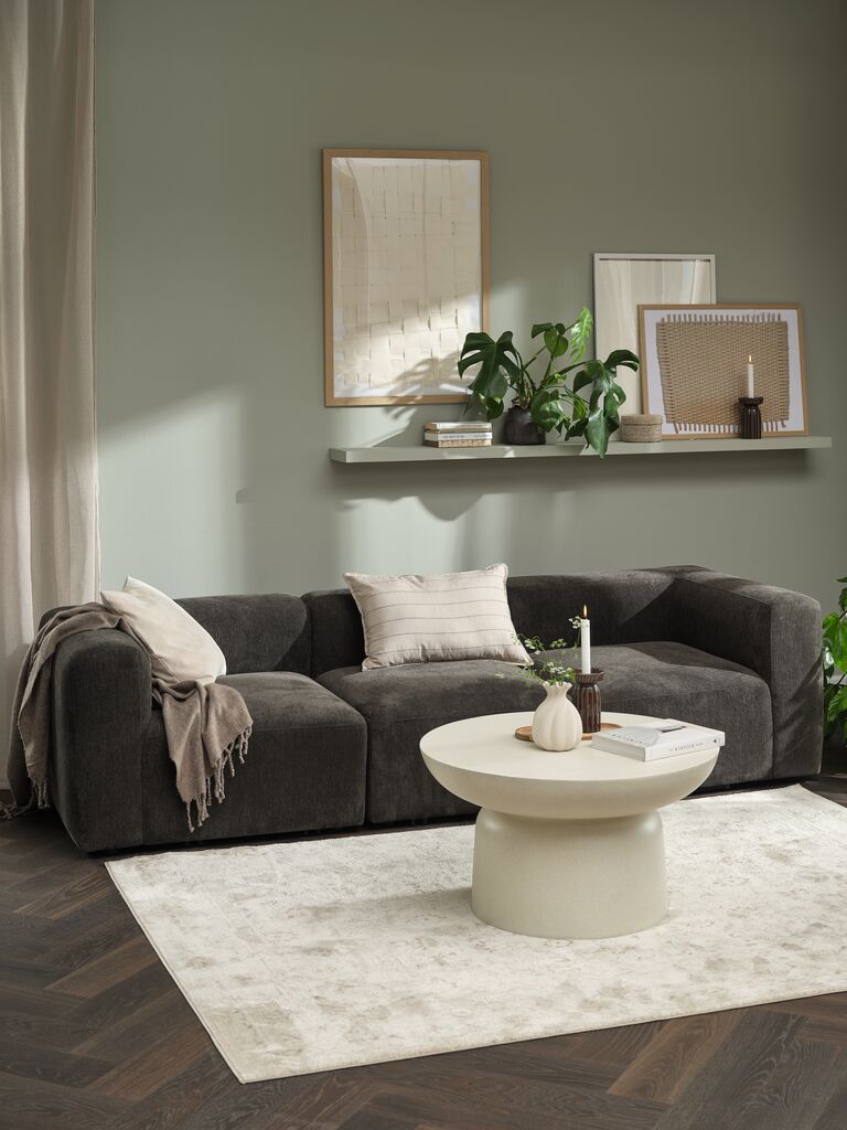Sofa 3 chỗ | SKEJBY | vải polyester | n&acirc;u | R254xS92xC64cm