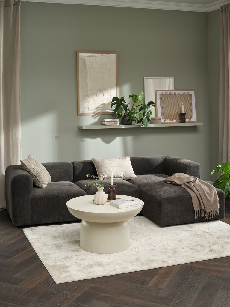 Sofa g&oacute;c phải | SKEJBY | vải polyester | n&acirc;u | R254xS155xC64cm