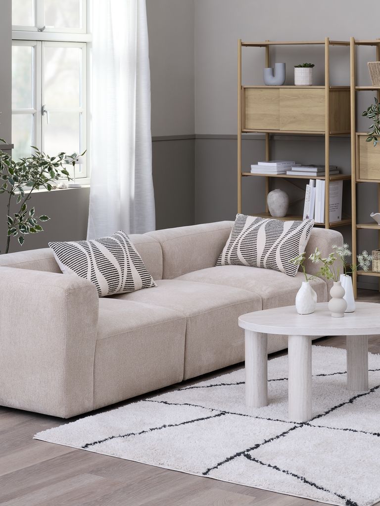 Sofa 3 chỗ | SKEJBY | vải polyester | vàng cát | R254xS92xC64cm