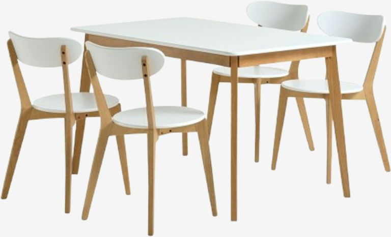 Bộ bàn ăn Jegind D130 Trắng Sỏi
