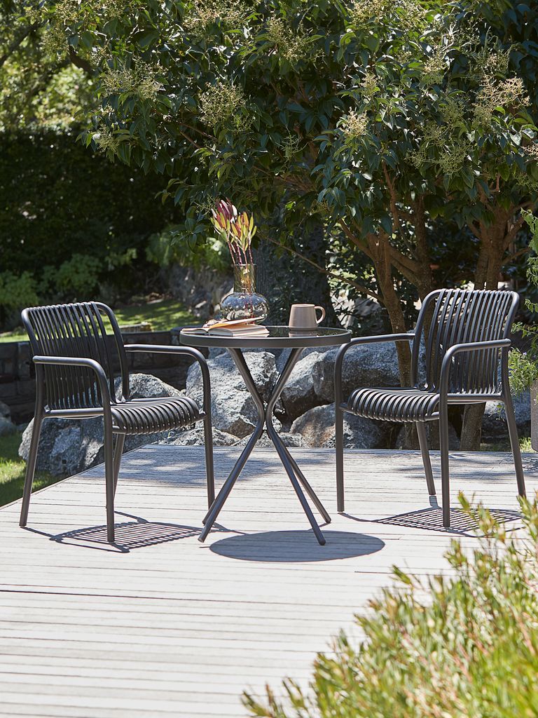 Bộ b&agrave;n ghế bistro | RADSTRUP/NABBEN | đen | &Oslash;60xC70cm/R55xS58xC80cm
