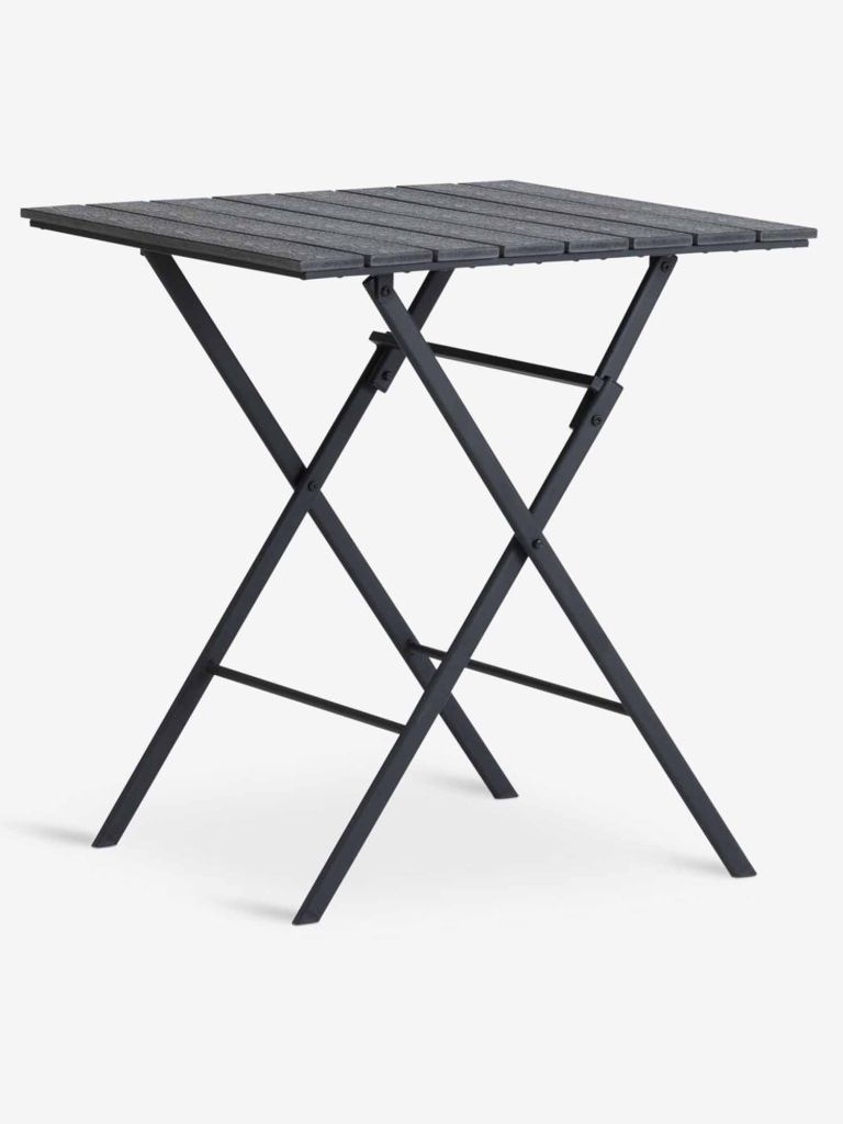 Bộ bàn ghế bistro | SANDVIKA/THORSMINDE | đen/xám | R65xD65xC70cm/R58xS72xC108cm