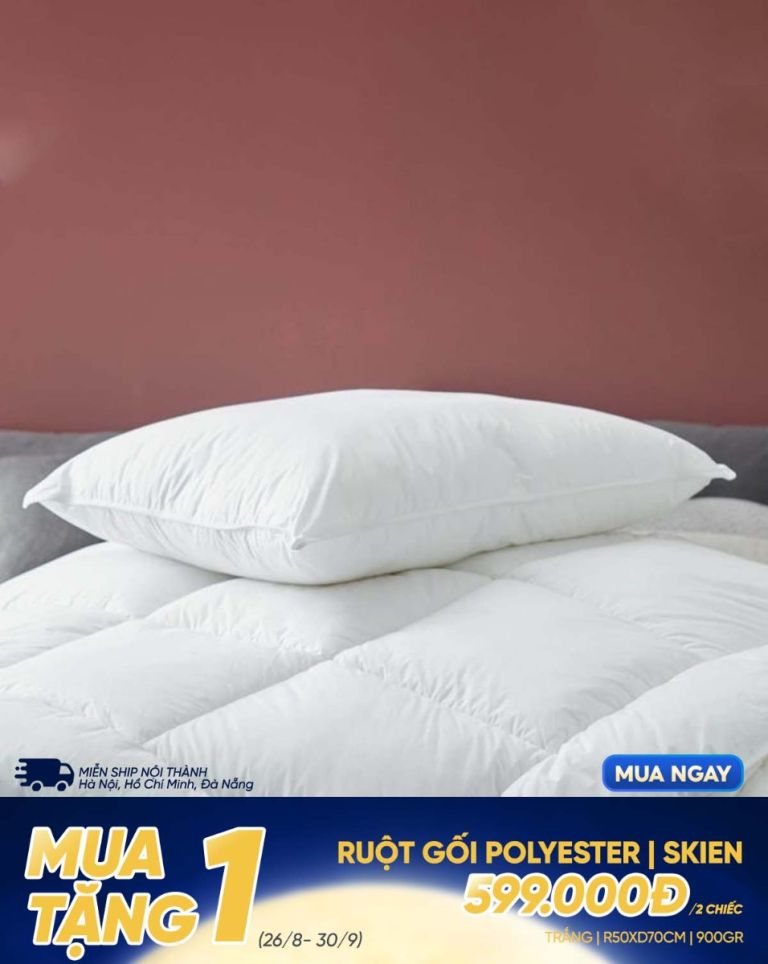 Ruột gối polyester | SKIEN | trắng | R50xD70cm | 900gr