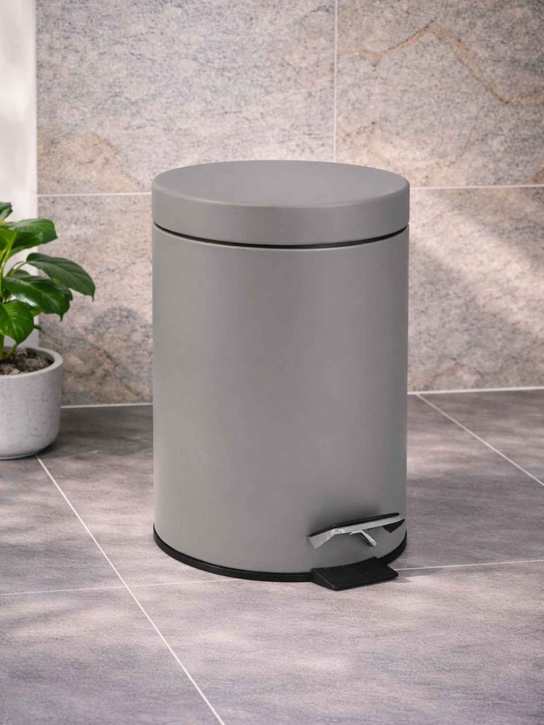 Thùng rác | MALA | kim loại | xám | Ø20.5xC27.5cm | 5L