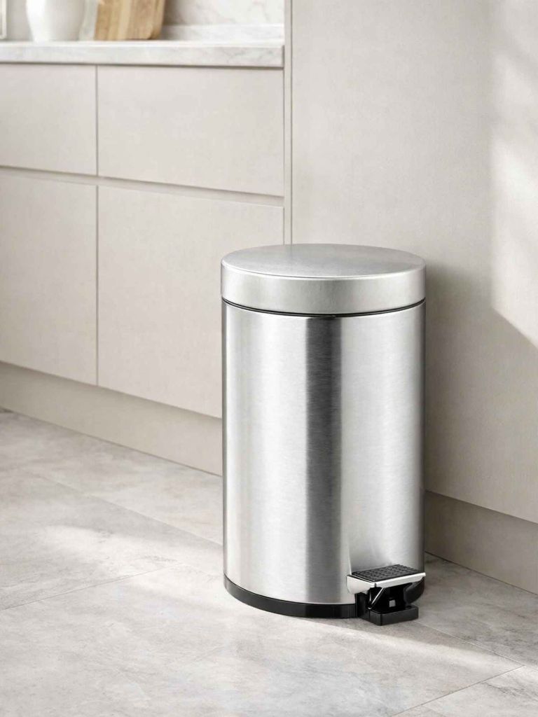 Thùng rác | MEDLE | inox/nhựa PP | màu inox | R27.5xD25xC39.5cm | 12L