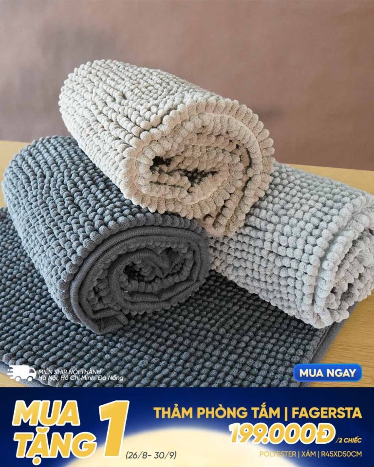 Thảm ph&ograve;ng tắm | FAGERSTA | polyester | x&aacute;m | R45xD50cm