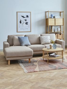 Sofa góc trái | EGENSE | vải polyester | vàng cát | R228xS80/154xC80cm