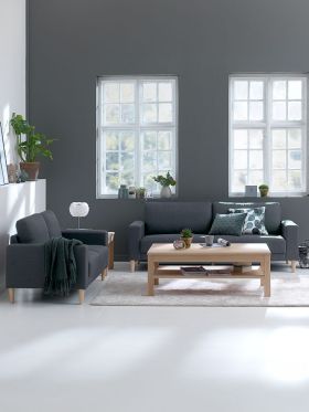 Sofa 2 chỗ | EGENSE | vải polyester | xám đậm | R142xS80xC80cm