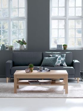 Sofa 3 chỗ | EGENSE | vải polyester | xám đậm | R200xS80xC80cm