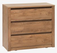 Tủ ngăn kéo 3 ngăn | VEDDE | gỗ công nghiệp | màu sồi đậm | R91xS43xC79cm