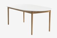 Bàn ăn mở rộng | MARSTRAND | gỗ công nghiệp | màu tự nhiên/trắng | Ø110/110xD200xC75cm