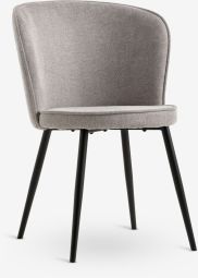 Ghế bàn ăn | RISSKOV | kim loại/vải polyester | xám/đen | R58xS60xC82cm