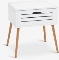 Tủ đầu giường | BROBY | gỗ công nghiệp/tre ép | trắng/tự nhiên | R45xS38xC50cm