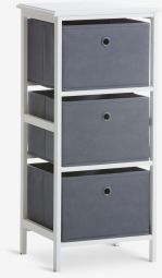 Tủ ngăn kéo 3 ngăn | ODBY | gỗ công nghiệp | trắng/ xám | R37xS30xC80cm