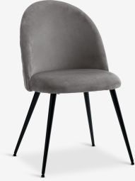 Ghế bàn ăn | KOKKEDAL | kim loại/vải polyester | xám/đen | R52xS53xC82cm