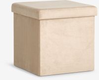 Ghế đôn có hộc | AUNING | vải polyester | vàng cát đậm | R38xS38xC38cm
