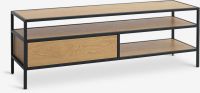 Kệ TV | TRAPPEDAL | kim loại/ gỗ công nghiệp | đen/màu sồi | R120xS33xC40cm